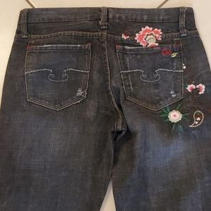 **7 for $25 Light black jeans with flowers..